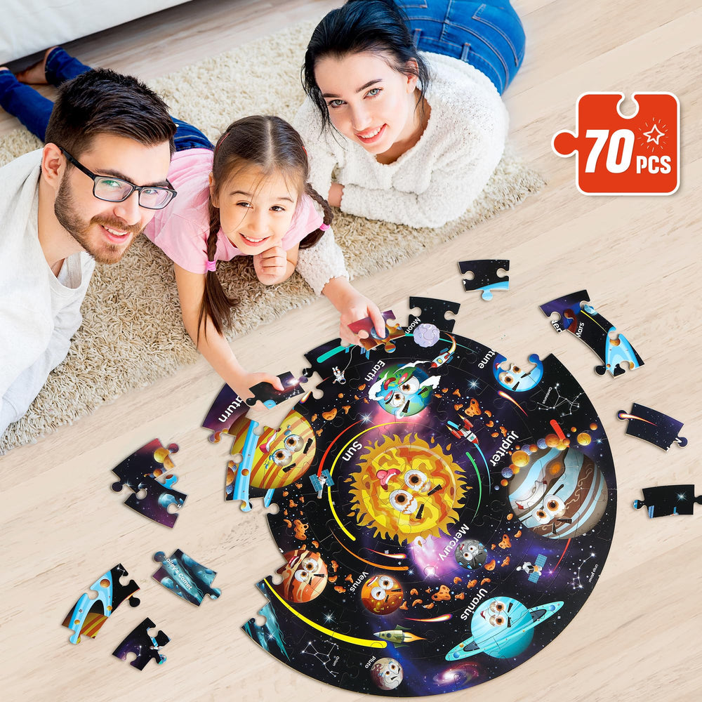 SYNARRY Solar System puzzle box keeps pieces organized for easy storage after play