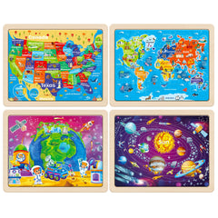 SYNARRY US map wooden puzzle pieces for geography learning and play
