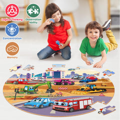 SYNARRY Vehicle Floor Puzzle offers a double-sided design for varying ages