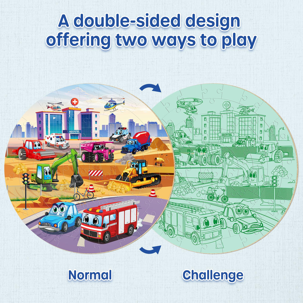 SYNARRY Vehicle Floor Puzzle features a fire engine to inspire imaginative play