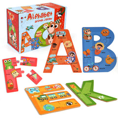 Synarry wooden alphabet puzzle with letters A to Z for early literacy play.