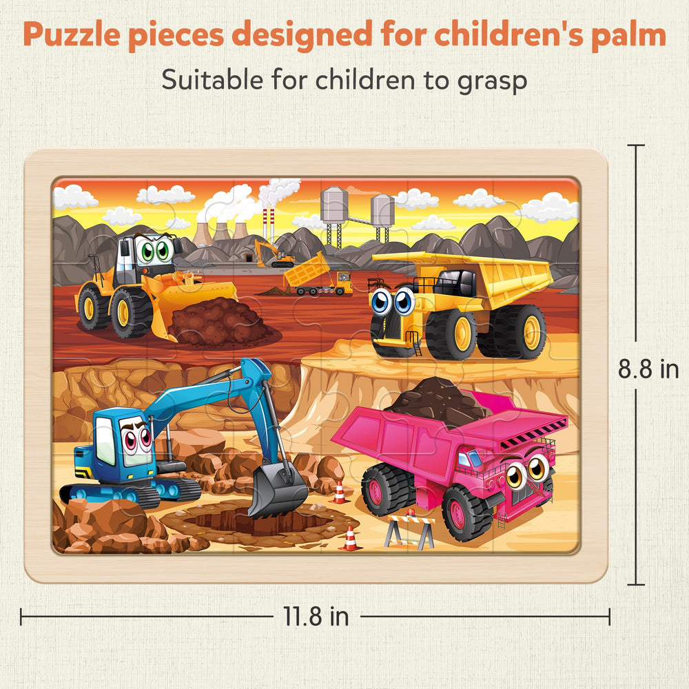 SYNARRY wooden frame keeps pieces in place during learning and play.