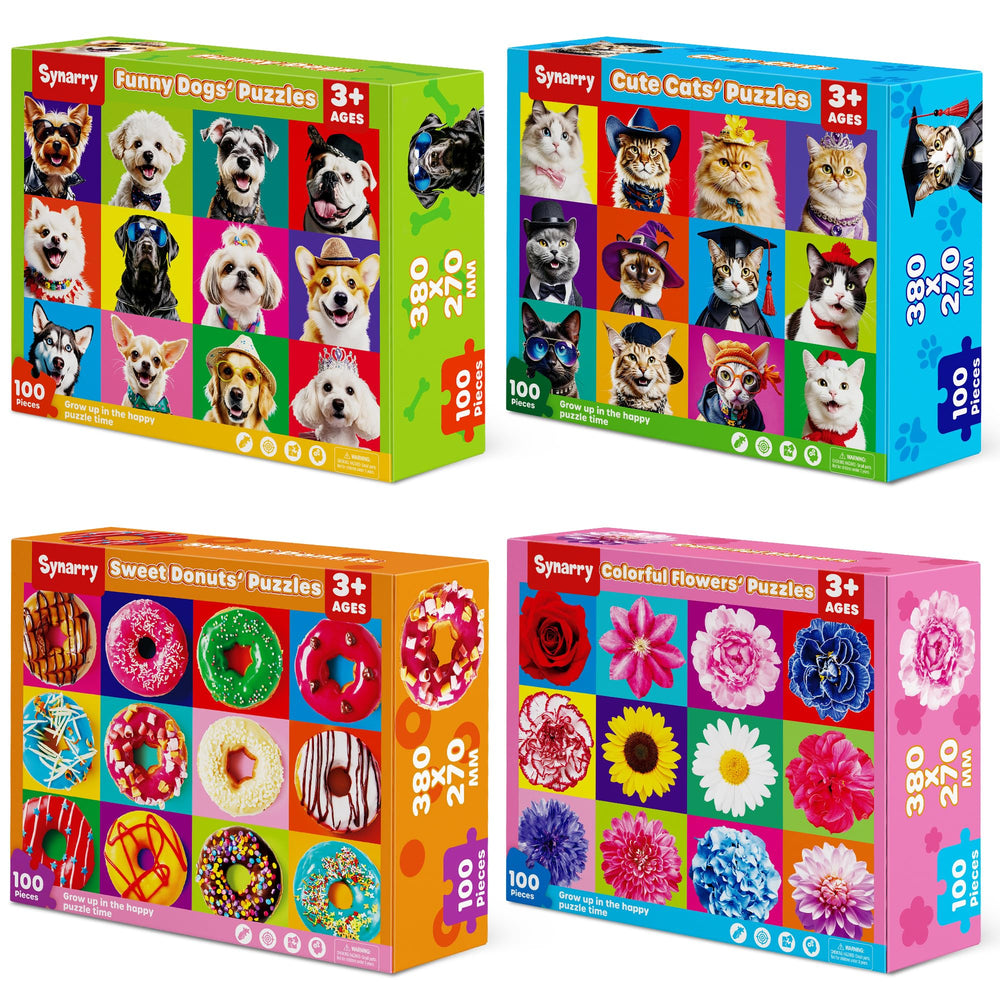 SYNARRY wooden cat puzzle theme for kids, engaging colors spark cognitive play.