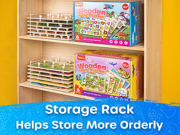 SYNARRY educational wooden puzzles for gift-giving in baskets