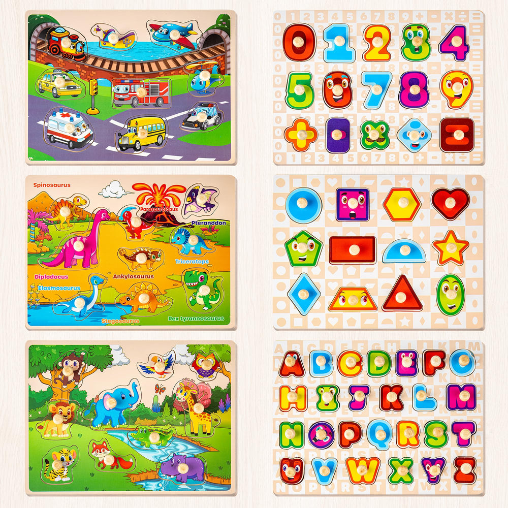 SYNARRY wooden puzzle numbers to boost counting skills in young children