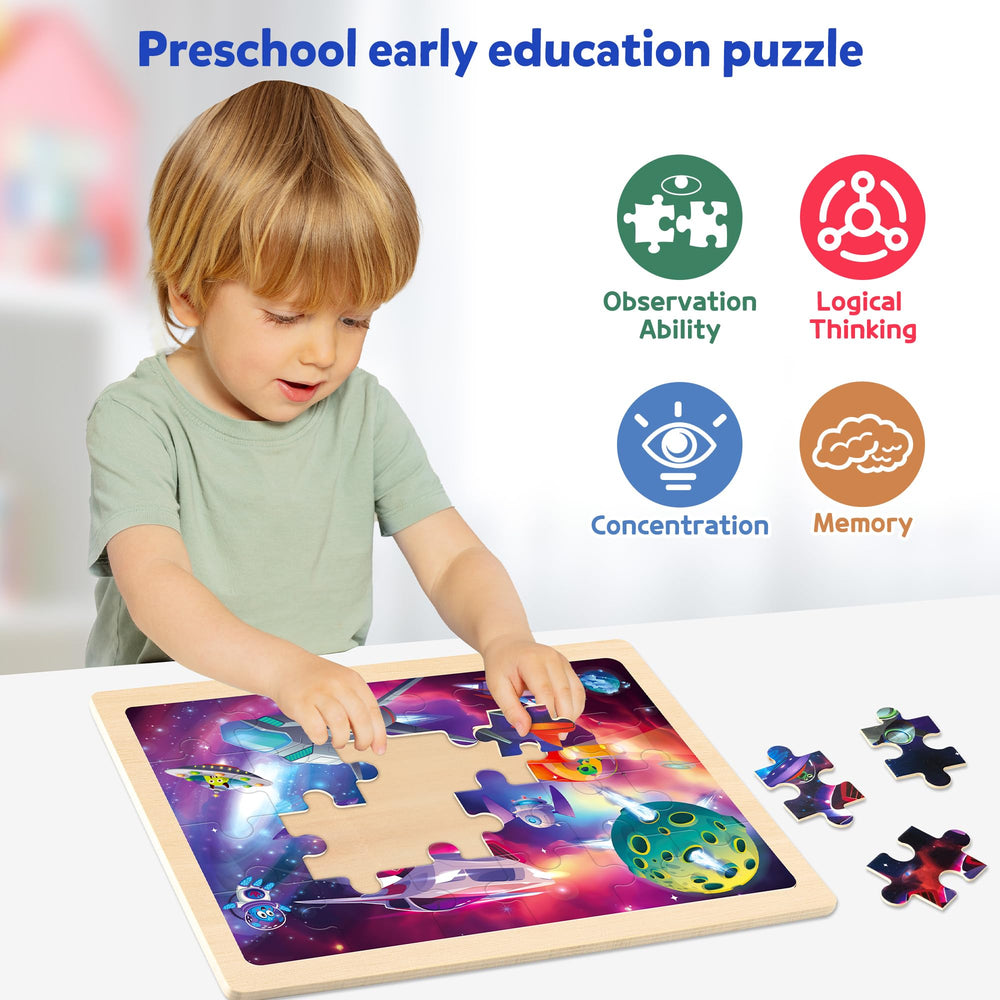 SYNARRY puzzle includes removable illustrations under the pieces for reference play.