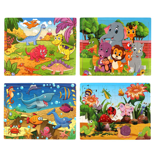 SYNARRY wooden puzzle box with forest animals theme enhances early learning and focus