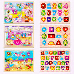 SYNARRY wooden numbers puzzle pieces encourage early counting and recognition.