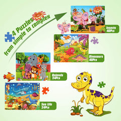 SYNARRY wooden puzzle pieces on a tray support fine motor skills during play