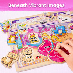 SYNARRY wooden shapes puzzle pieces help shape recognition and hand-eye coordination.