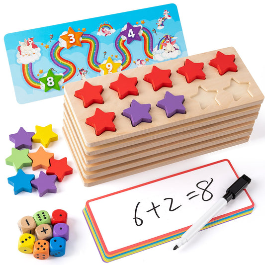 SYNARRY Wooden Ten-Frame Set showing frame grid for visual math concepts.