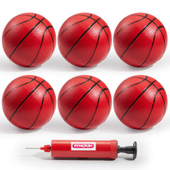 SYNCFUN 5in mini basketball close-up with durable rubber and grip for precise control.