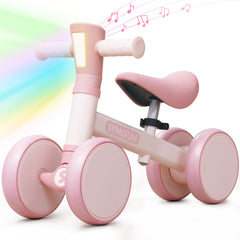 SYNCFUN baby balance bike pink lights enhance playtime and visibility indoors