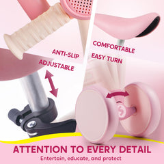 SYNCFUN bike pink pedal-free design supports safe beginner riding