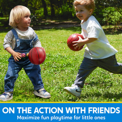 SYNCFUN mini basketball shows a safe, durable grip surface for play.