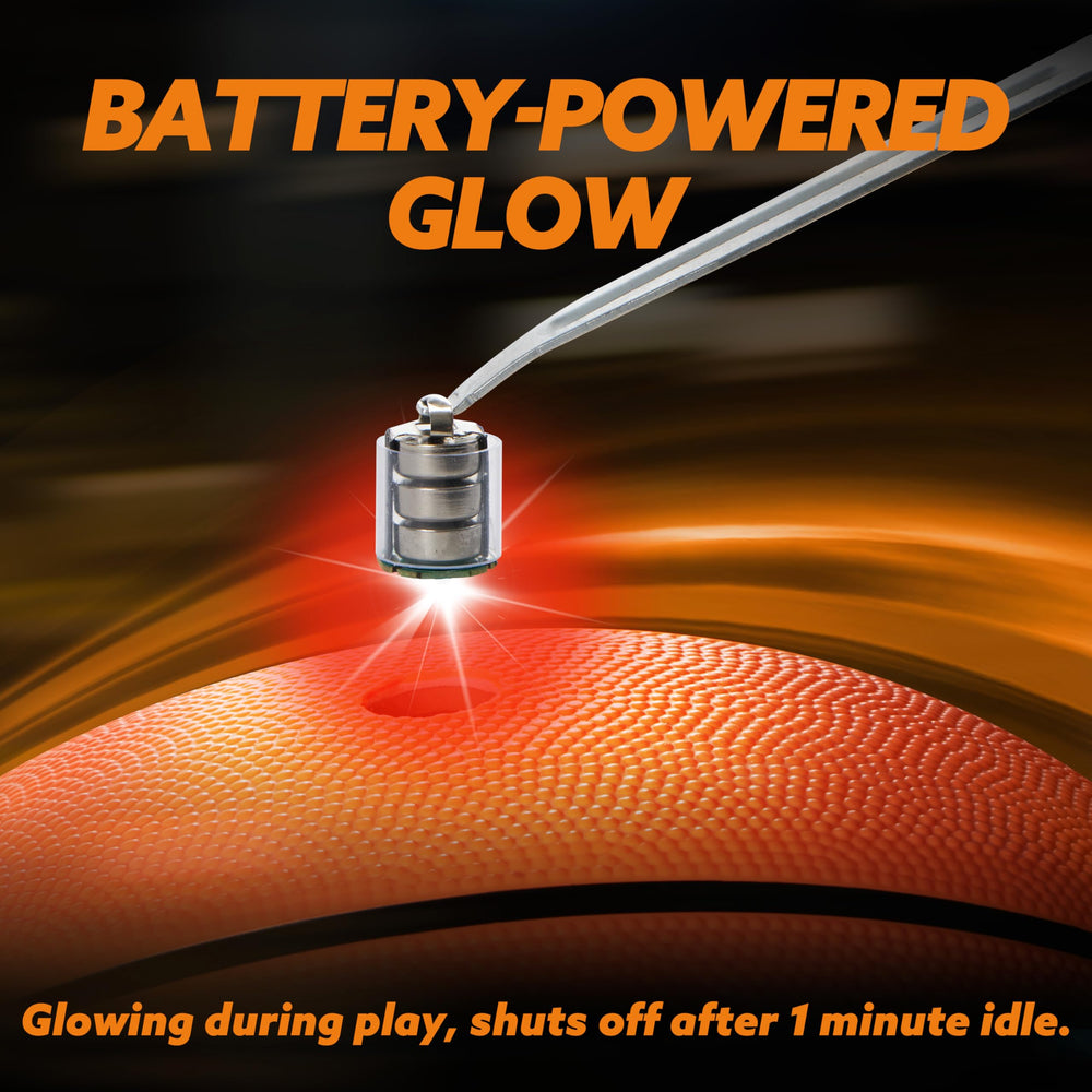 SYNCFUN glow basketball features a durable shell for indoor and outdoor use.