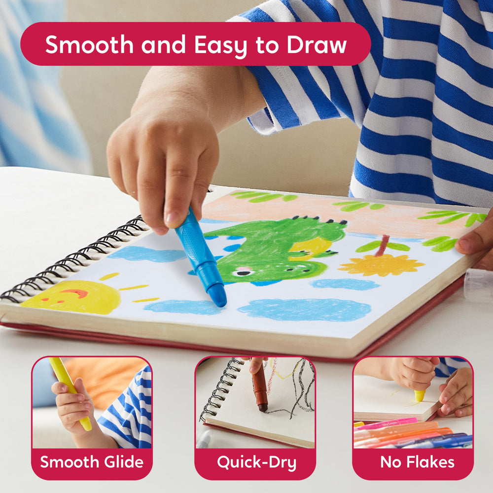 SYNCFUN large-grip crayons hands: easy hold for young artists