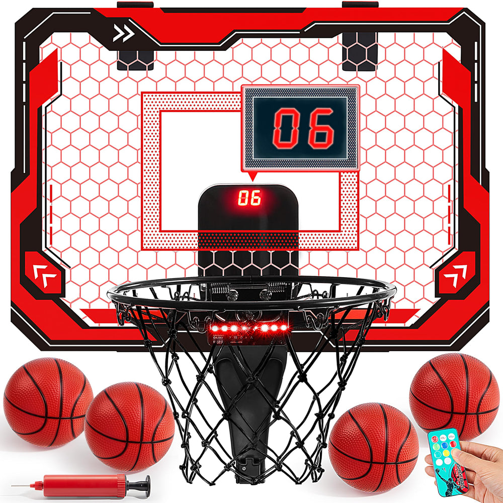 SYNCFUN LED board and hoop for bright indoor play and practice.