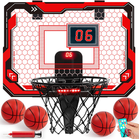 SYNCFUN LED board and hoop for bright indoor play and practice.
