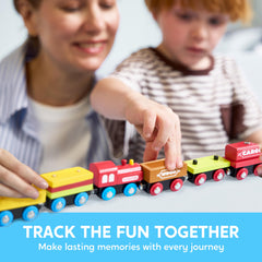 SYNCFUN storage box keeps all train pieces organized for quick cleanup.