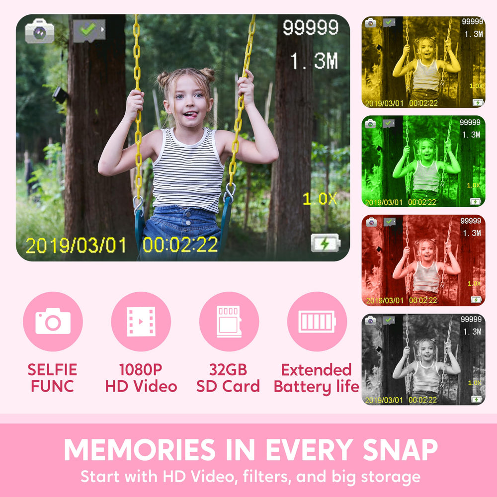 SYNCFUN Unicorn Kids Camera dual selfie lens for group shots