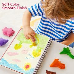 SYNCFUN washable crayons mean mess-free coloring that wipes away from skin and fabric.
