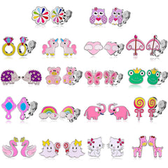 SYNLIN pink butterfly clip-on earrings for colorful everyday outfits.