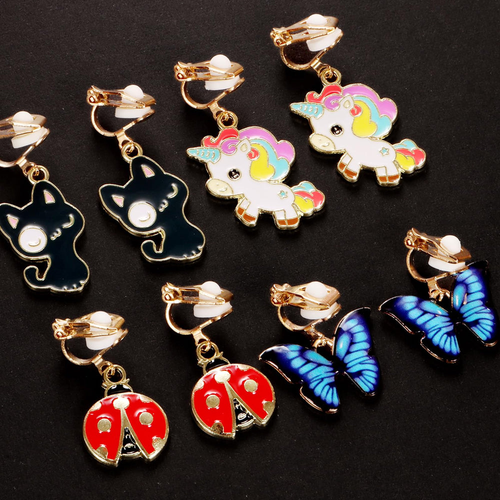 SYNLIN clip-on earrings with sheep theme offer playful style for everyday looks.