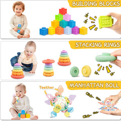 SYUUKH Manhattan teether ball provides soothing relief and dental exploration for babies.