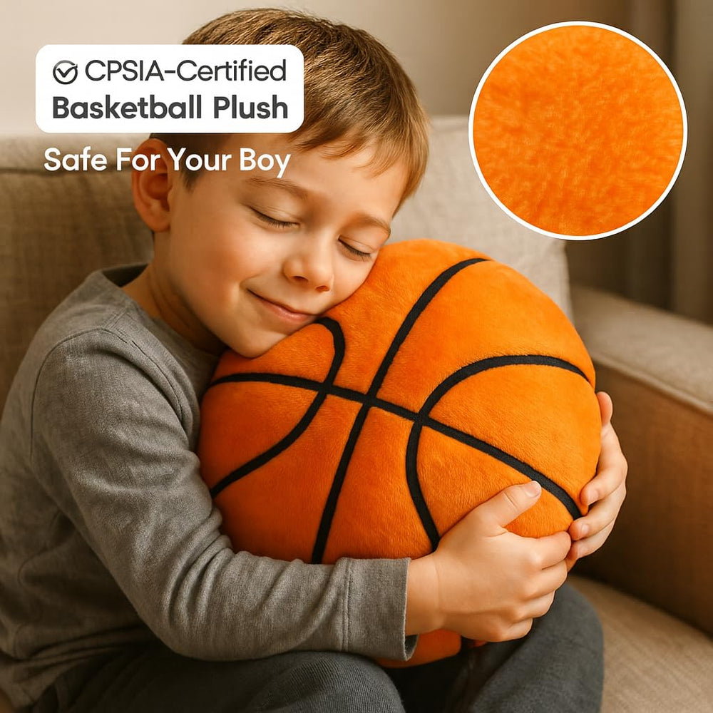 T play Basketball Plush Pillow suits indoor and outdoor play, naps, and decor.