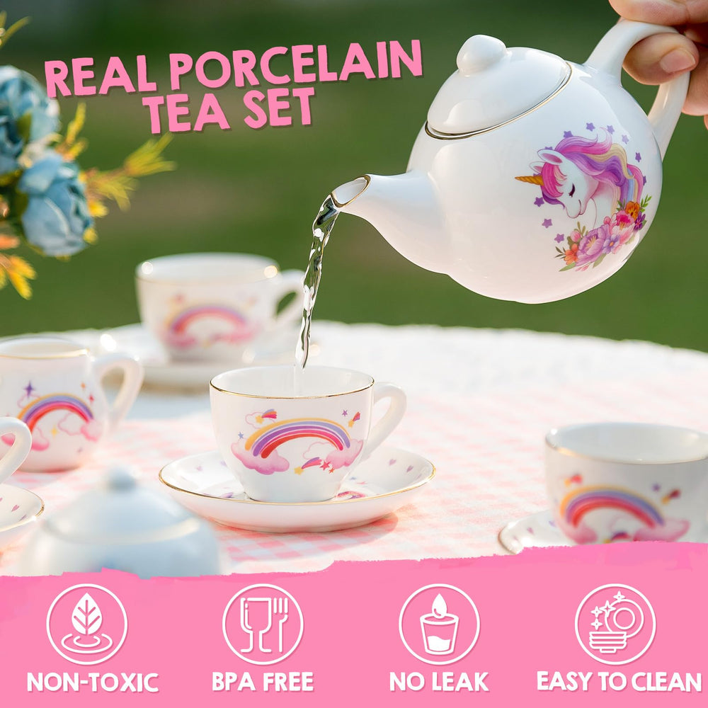 Tacobear unicorn tea set cups four playful cups for tea party role play