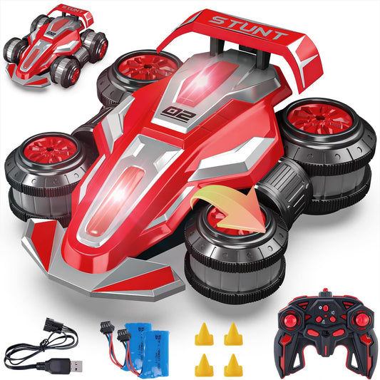TADOZIC 4WD RC car with LED lights for vivid night play on wooden floors