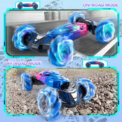 TADOZIC gesture-sensing RC stunt car performing a rotation action in play