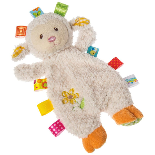 Taggies Sherbet Lamb Lovey Toy front view shows cuddle-ready design for baby comfort.