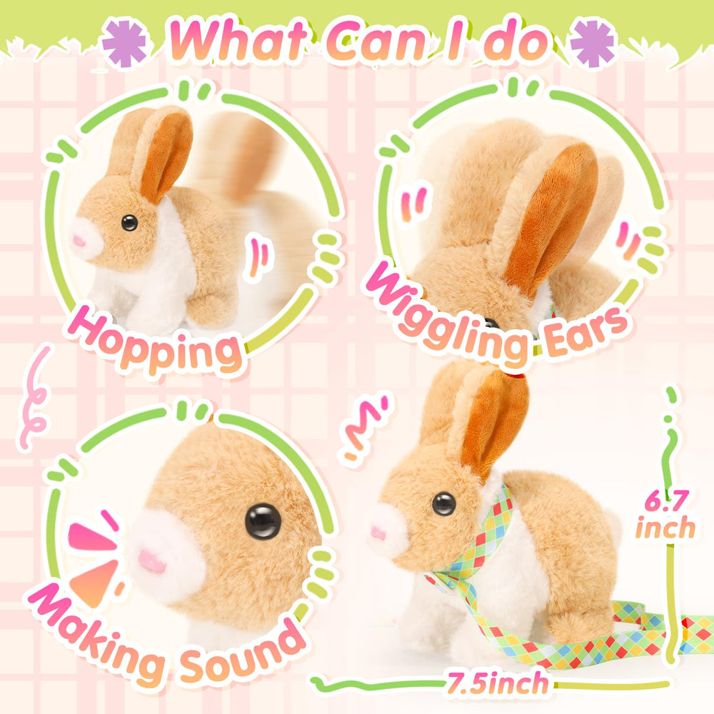 Tagitary bunny ears twitch action enhances lifelike fun during pretend adventures.