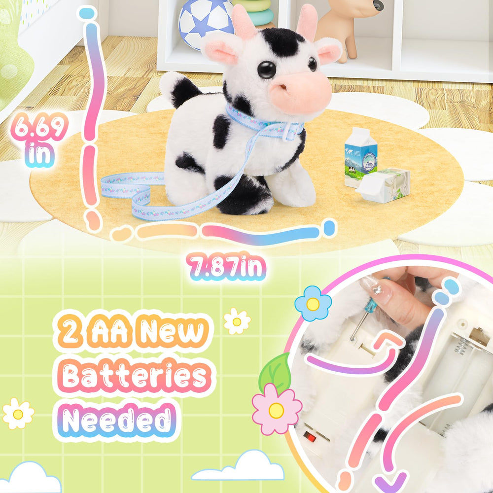 Tagitary cow plush emits moo sounds for lifelike interaction