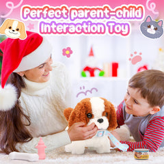 Tagitary gift ready plush dog for Christmas or birthday celebrations.