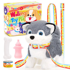 Tagitary plush dog toy shows the belly battery compartment for quick setup.