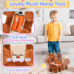 Tagitary plush horse tail wag demonstrating lifelike motion and companionship