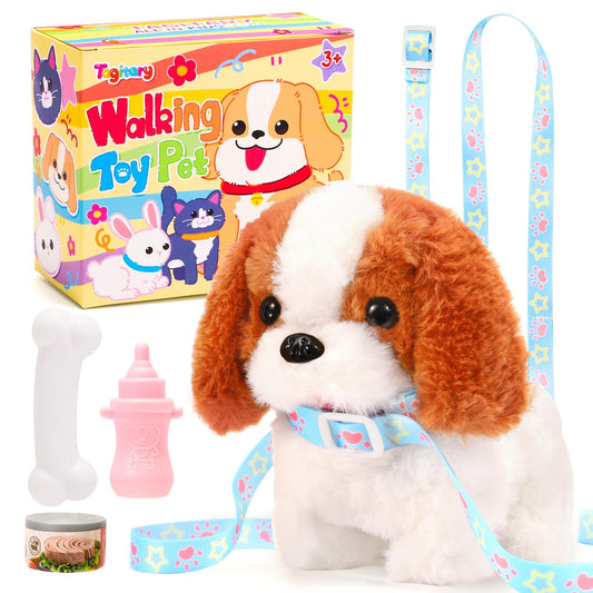 Tagitary plush puppy walking: soft, safe toy for kids' active play.