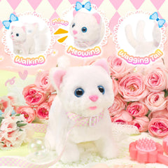 Tagitary plush cat with leash enables pretend walks during playtime