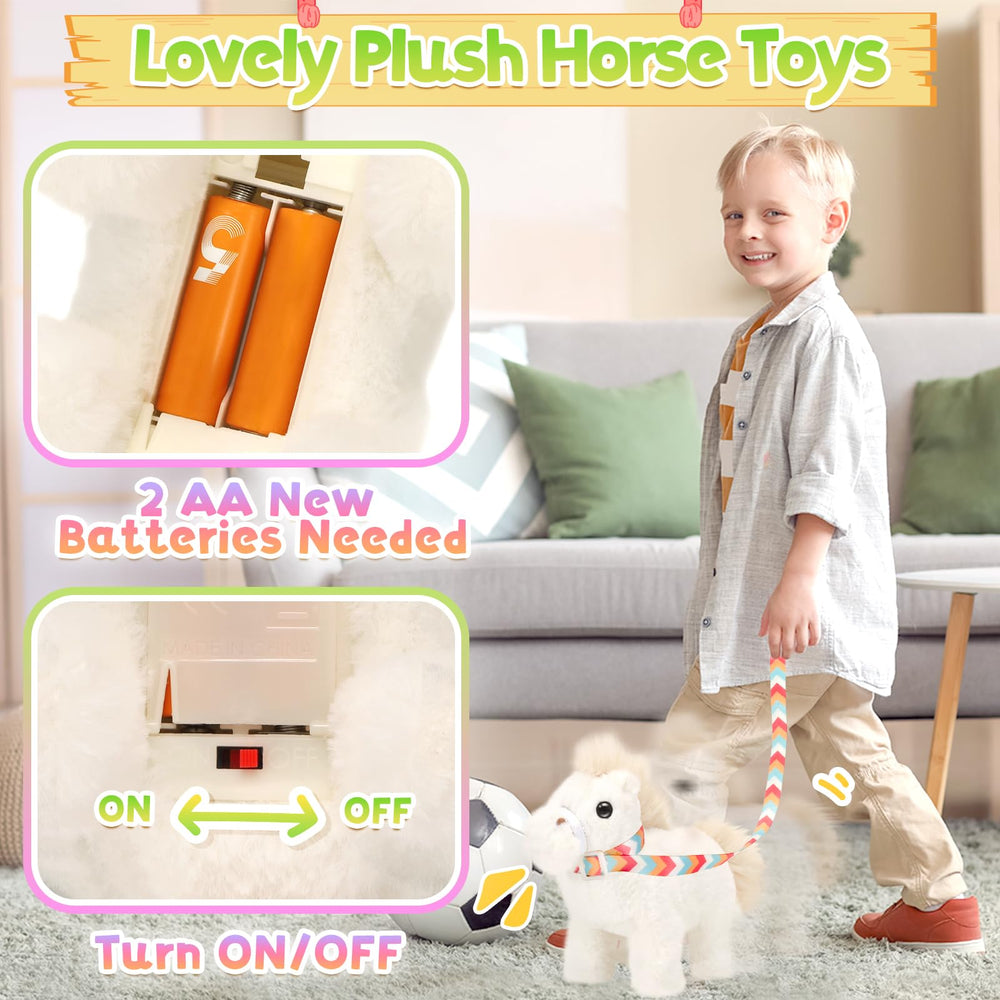 Tagitary plush horse tail wag motion sparks creative farm adventures