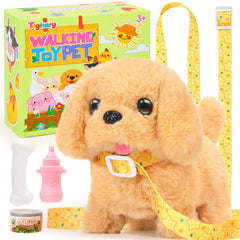 Tagitary plush walking dog toy in action, inviting playful interaction for toddlers.
