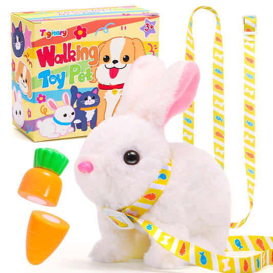 Tagitary plush rabbit front view showing interactive sounds for engaging playtime and cuddling