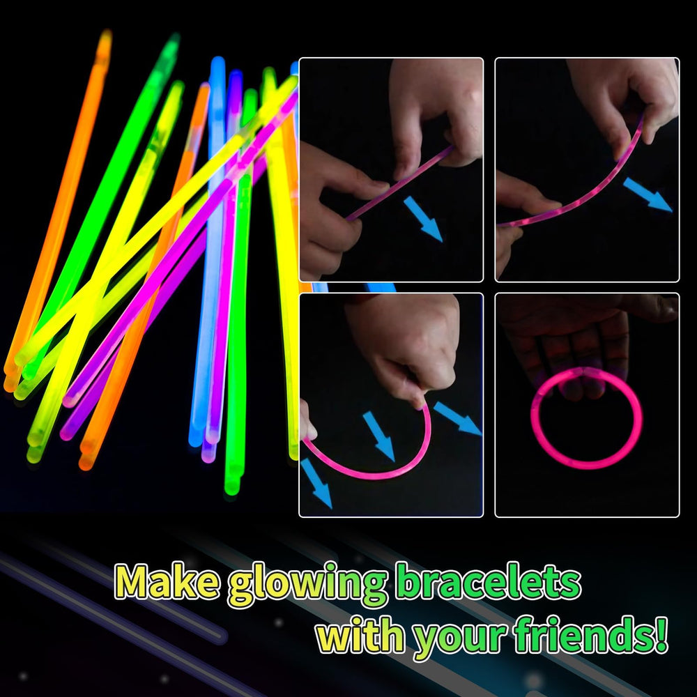 Taikula connectors with glow sticks enable quick bracelet creation