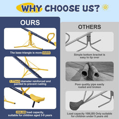 TAILERNRUYE seesaw's compact design fits balconies and small yards.