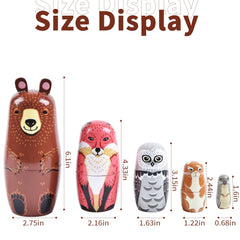 TAILERRI nesting dolls five-animal details, showcasing cute characters inside to spark curiosity.