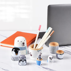 TAILERRI Nesting Dolls inner owl face line enhances visual curiosity.
