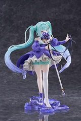 Close-up pose of Taito Hatsune Miku AMP+ figure showing detailed paintwork