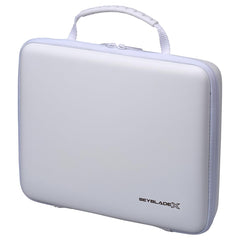 Takara Tomy Beyblade X gear case white ver front view, compact storage for battles.